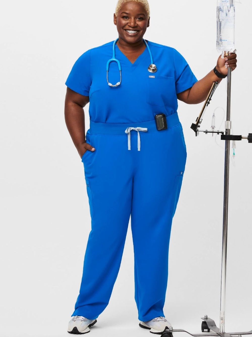FIGS Yola High Rise Slim Scrub Pants Royal Blue Cargo Womens 4XL